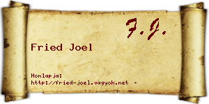 Fried Joel névjegykártya